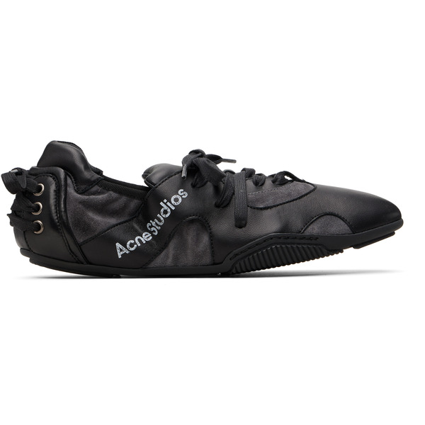  Acne Studios Black Leather Lace-up Sneakers 
