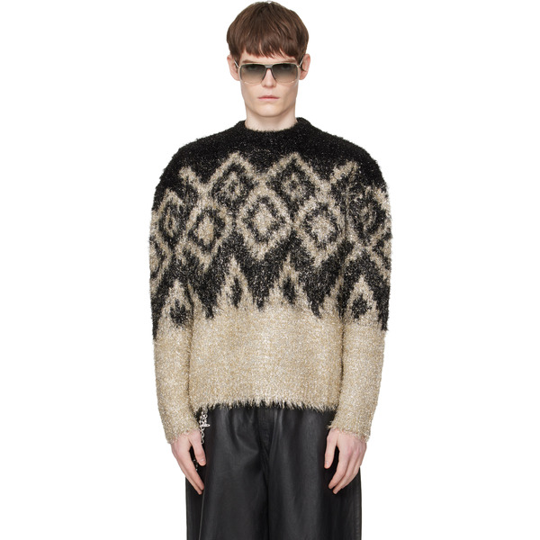  Acne Studios Black Metallic Knit Sweater 