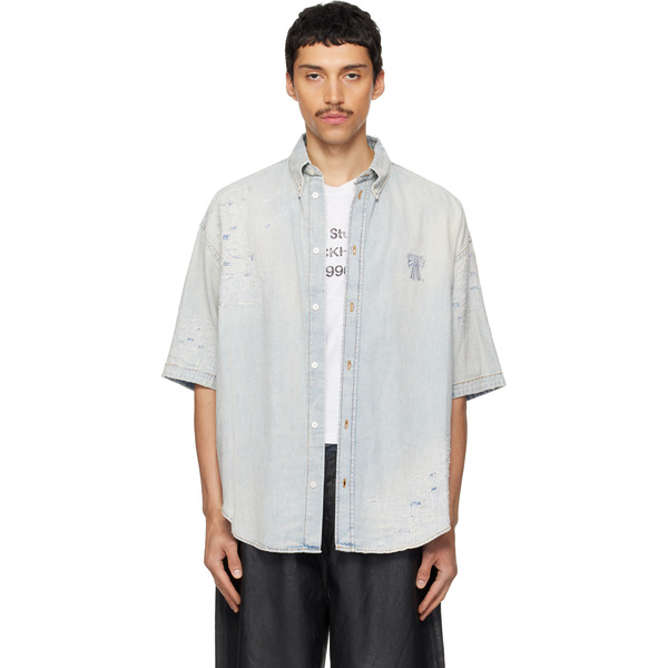  Acne Studios Blue Mended Denim Shirt 