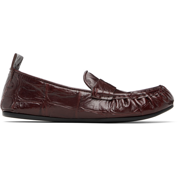  Acne Studios Burgundy Leather Saddle Loafers 