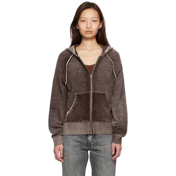 Acne Studios Burgundy Zipper Hoodie 