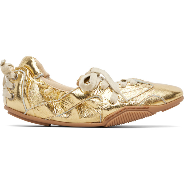  Acne Studios Gold Lace-up Leather Sneakers 