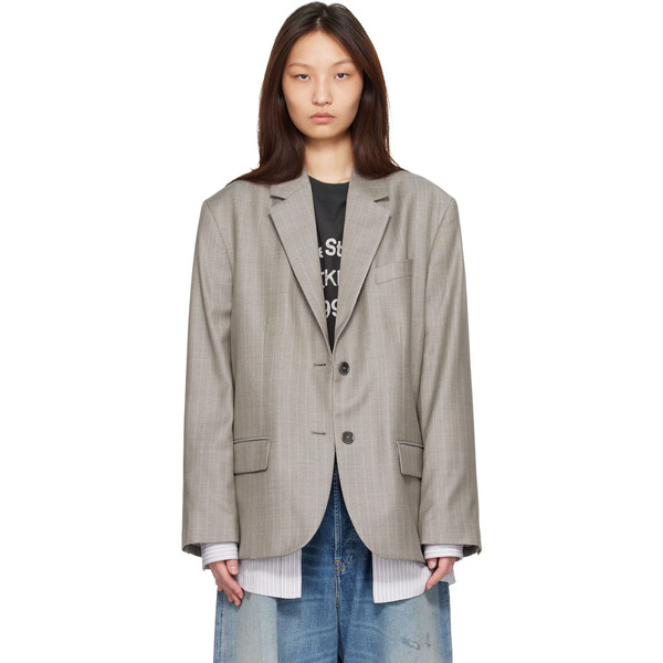  Acne Studios Gray Layered Suit Blazer 