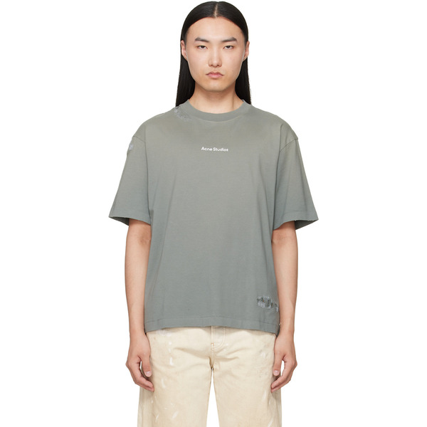  Acne Studios Gray Mended Logo T-shirt 