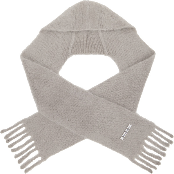  Acne Studios Gray Mohair Hooded Scarf 