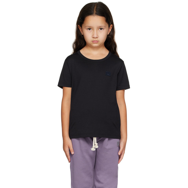 Acne Studios Kids Black Patch T-shirt 