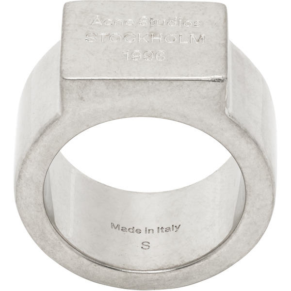  Acne Studios Logo Engraved Signet Ring 