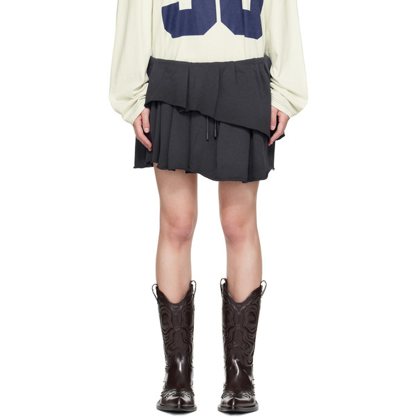  Acne Studios Navy Fleece Mini Skirt 