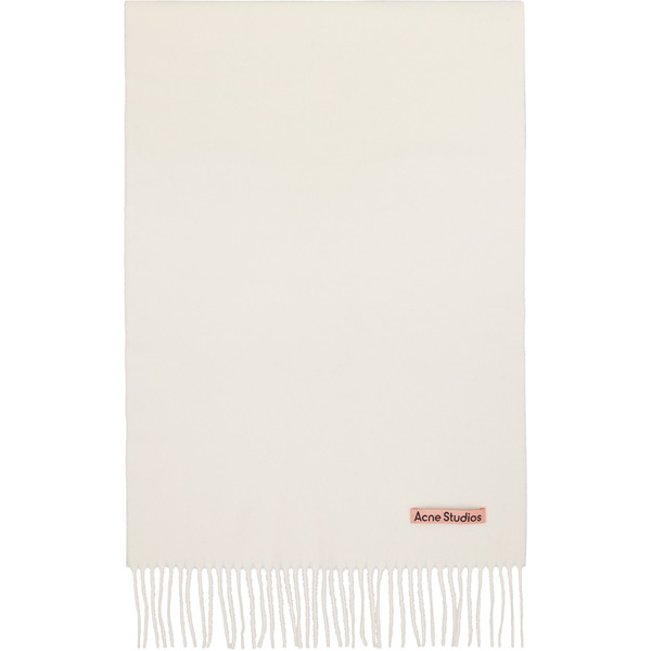  Acne Studios Off-white Fringe Wool Narrow Scarf 