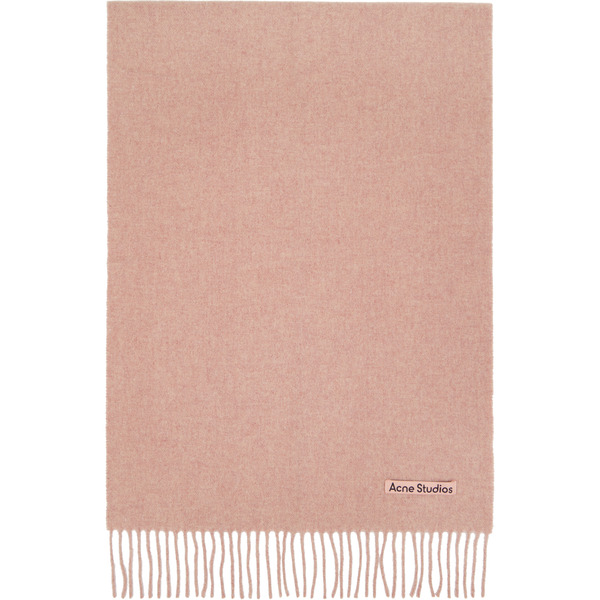  Acne Studios Pink Fringe Wool Narrow Scarf 