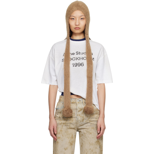  Acne Studios Tan Mohair Earflap Hood 
