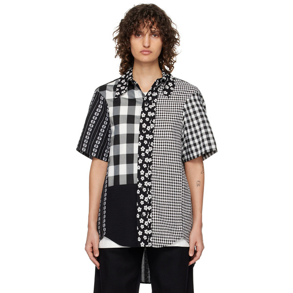  Ader Error Black & White Paneled Shirt 
