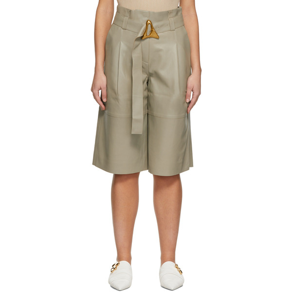  Aeron Khaki Leather Carson Shorts 
