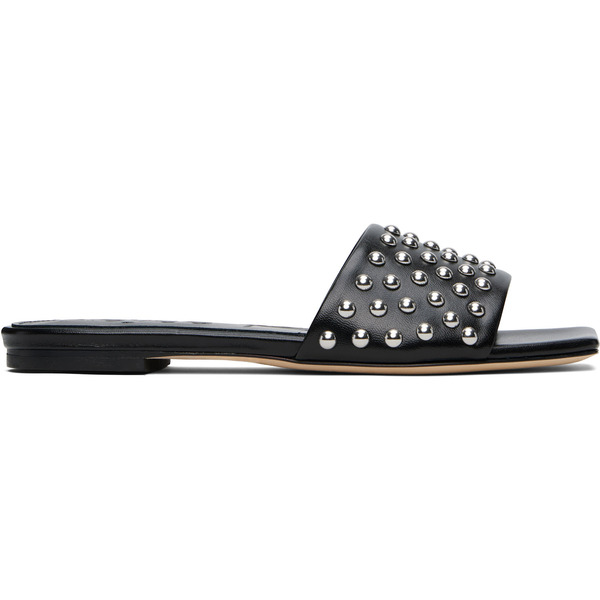  Aeyde Black Anna Studded Leather Sandals 