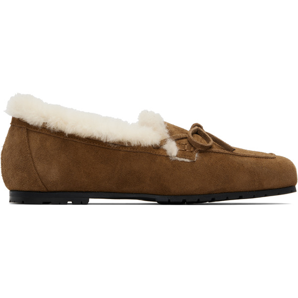  Aeyde Brown Jasper Shearling Loafers 