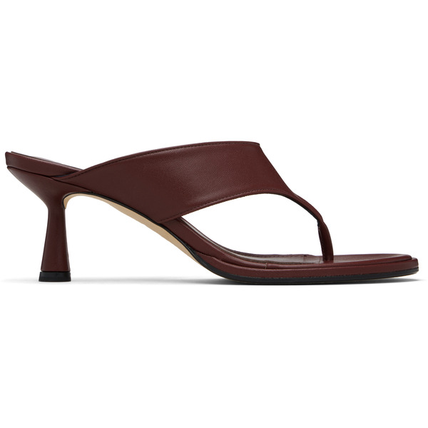  Aeyde Burgundy Olenna Thong Heeled Sandals 
