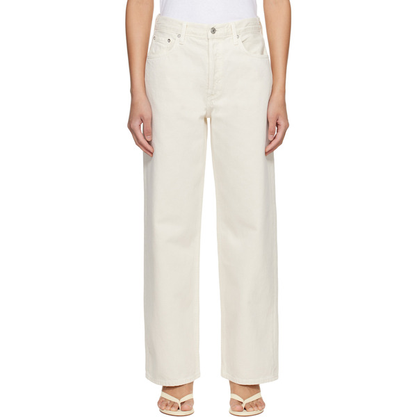  Agolde Beige Low Slung Baggy Jeans 
