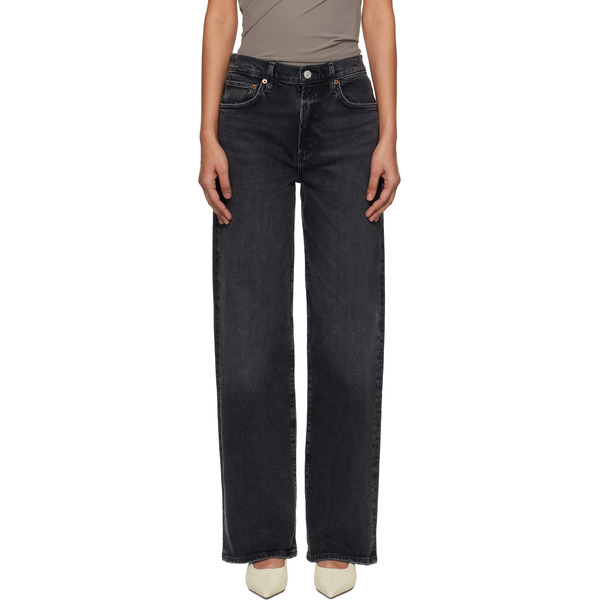  Agolde Black Harper Straight Comfort Stretch Jeans 