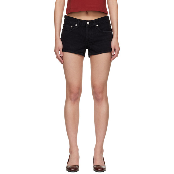  Agolde Black Low-rise Parker Denim Shorts 