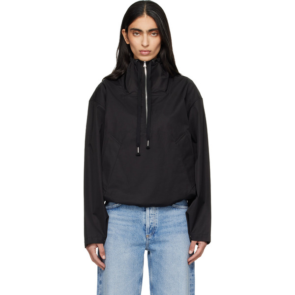  Agolde Black Lydia Nylon Popover Anorak 
