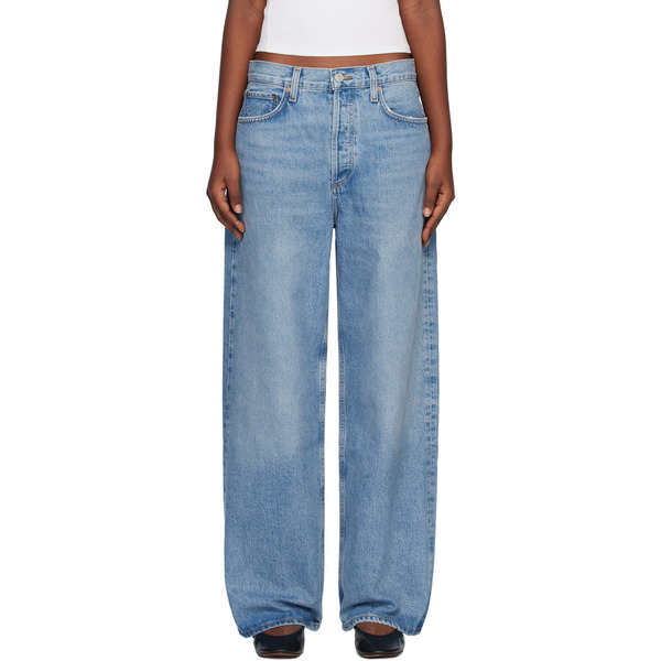  Agolde Blue Low Slung Baggy 30.5 Jeans 