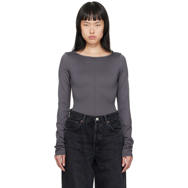  Agolde Gray Paulette Bodysuit 