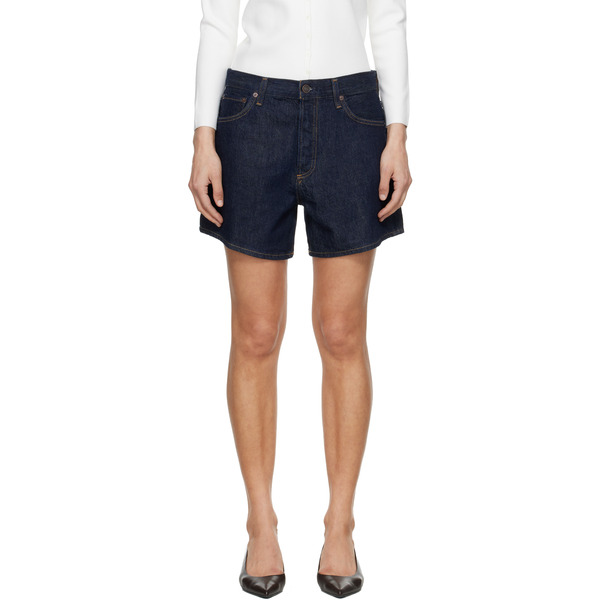  Agolde Navy Leith Denim Shorts 