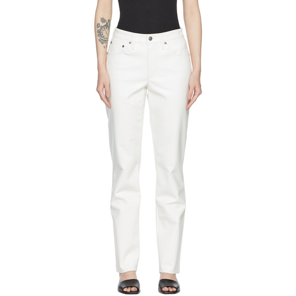  Agolde White Lyle Recycled Leather Pants 