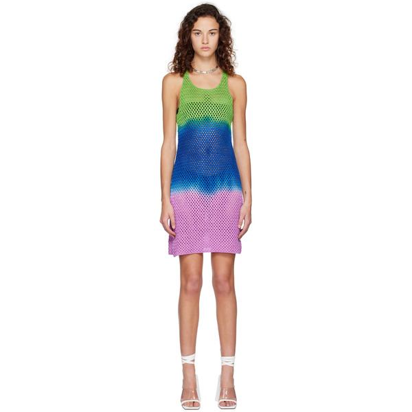  Agr Multicolor Scoop Neck Mini Dress 