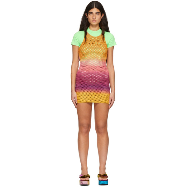  Agr Orange Cotton Mini Dress 