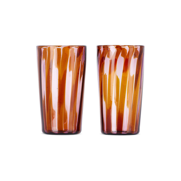  Akua Objects Brown & Pink Small Augusta Glass Set 
