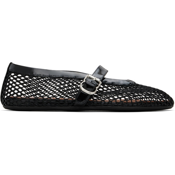  Alaïa Black Fishnet Ballerina Flats 