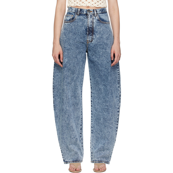  Alaïa Blue High Waisted Round Jeans 