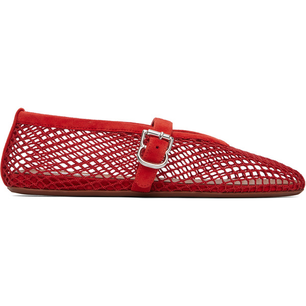  Alaïa Orange Fishnet Ballerina Flats 