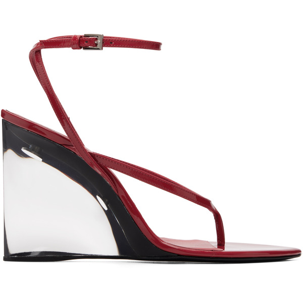  Alaïa Red Invisible Thong Heeled Sandals 