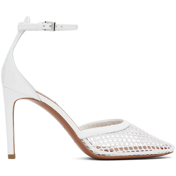  Alaïa White High Fishnet Heels 