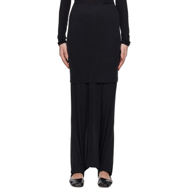  Alainpaul Black Fuseau Warm-up Maxi Skirt 