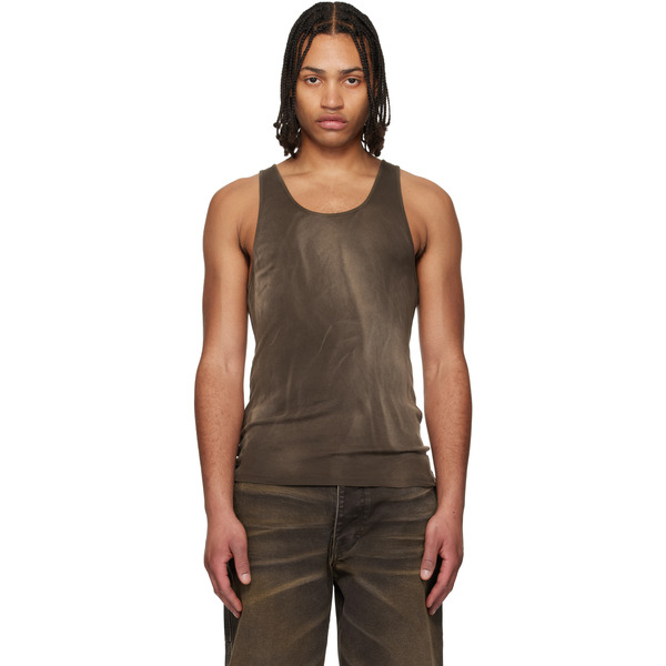  Alexander Digenova Brown Faded Tank Top 