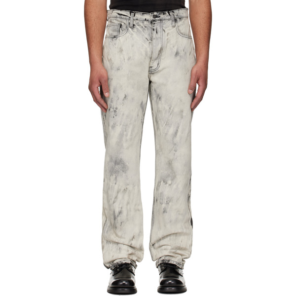  Alexander Digenova Gray Bleach Straight Leg Jeans 