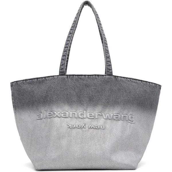  Alexander Wang Gray Denim Punch Large Tote 