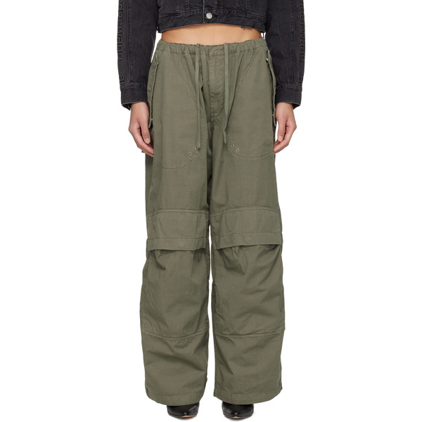  Alexander Wang Khaki Mid-rise Articulated Pockets Cargo Pants 