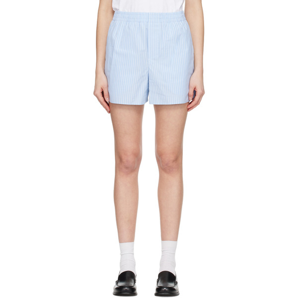  Ami Paris Blue Cotton Elasticated Shorts 