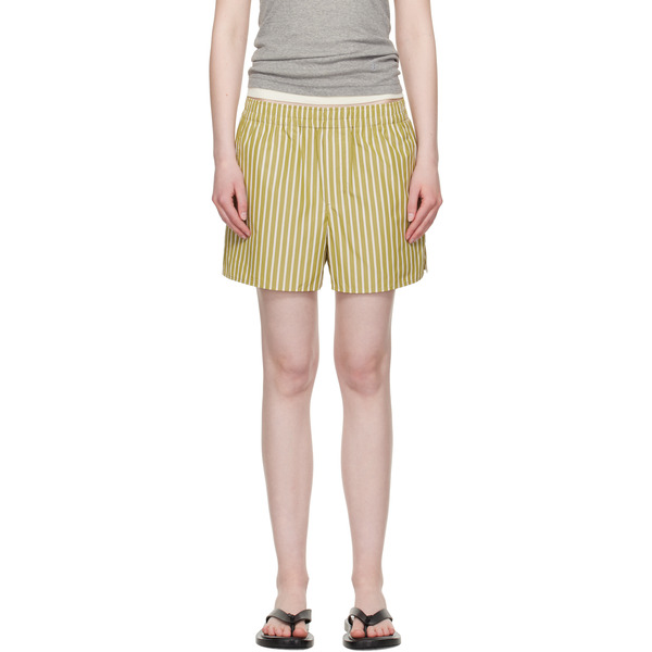  Ami Paris Khaki Cotton Elasticated Shorts 
