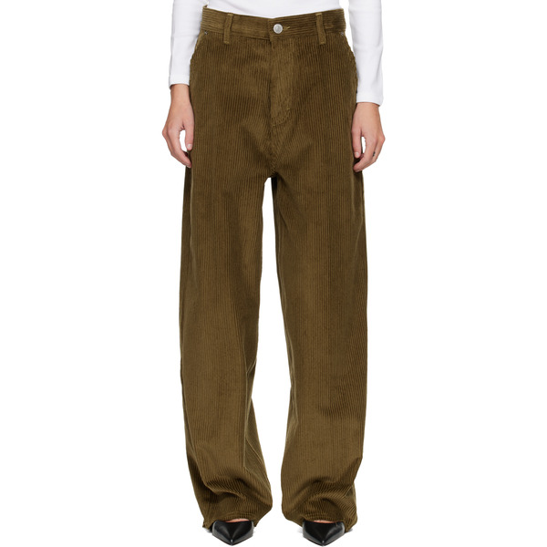  Ami Paris Khaki Cotton Large Fit Trousers 