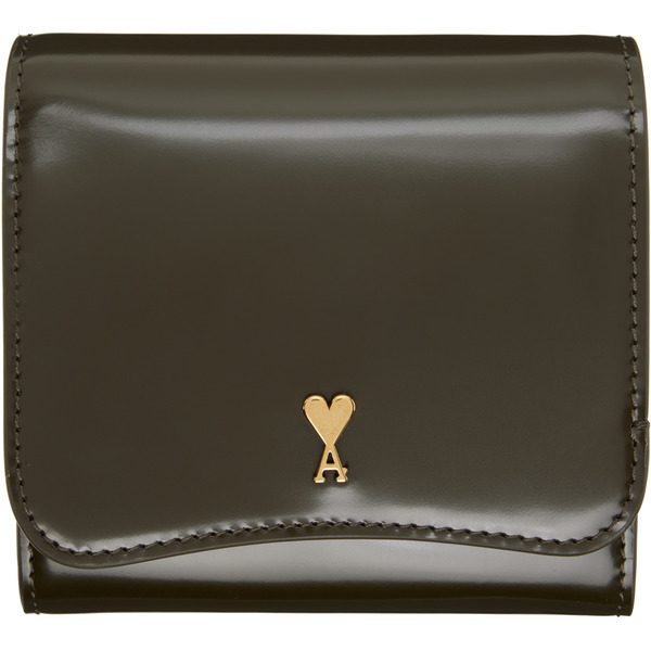  Ami Paris Khaki Paris Paris Compact Wallet 