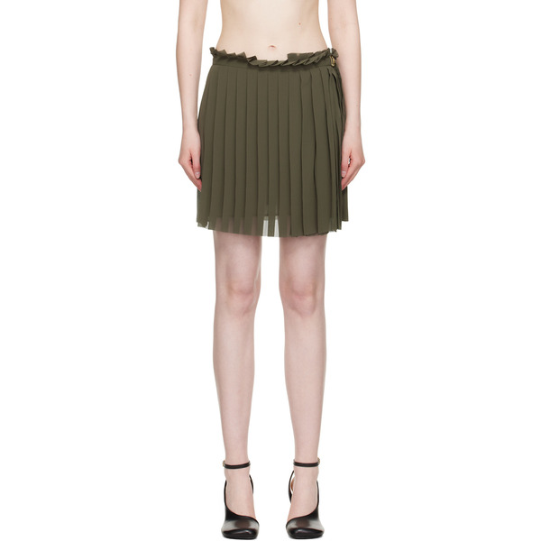  Ami Paris Khaki Pleated Miniskirt 