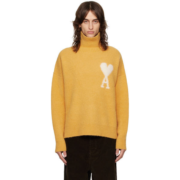  Ami Paris Yellow Ami De Cœur Turtleneck 
