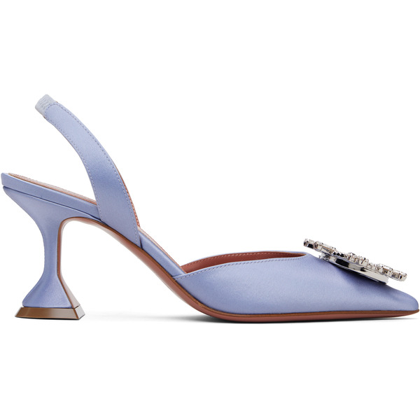  Amina Muaddi Blue Begum Sling 70 Heels 