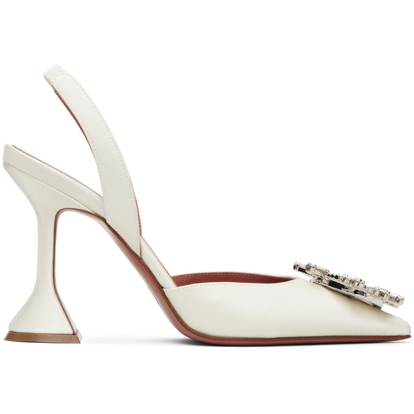  Amina Muaddi Off-white Begum Sling 95 Heels 