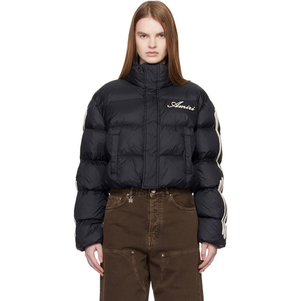  Amiri Black Bones Cropped Down Jacket 